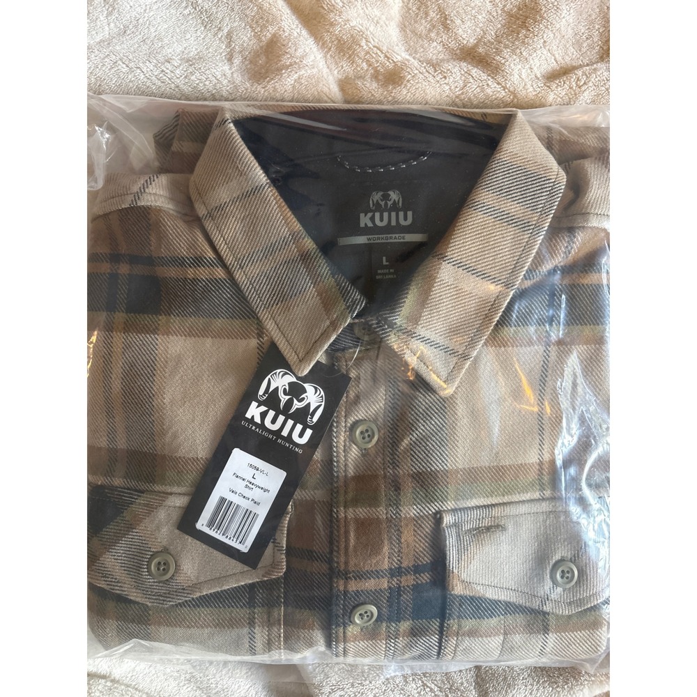 KUIU Workgrade Flannel Heavyweight Shirt Valo Check Plaid Mens Large NWT Hunting - Picture 2 of 4
